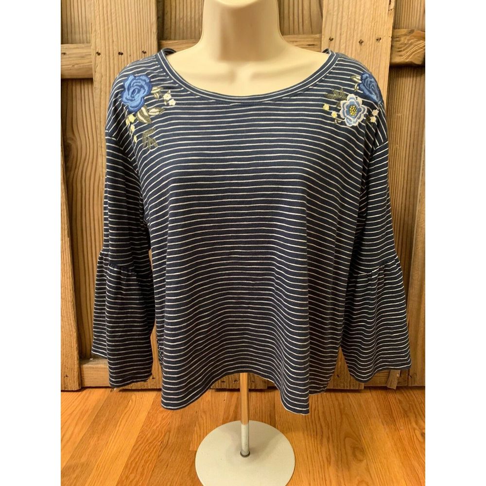 Hollister Navy White Stripe Top